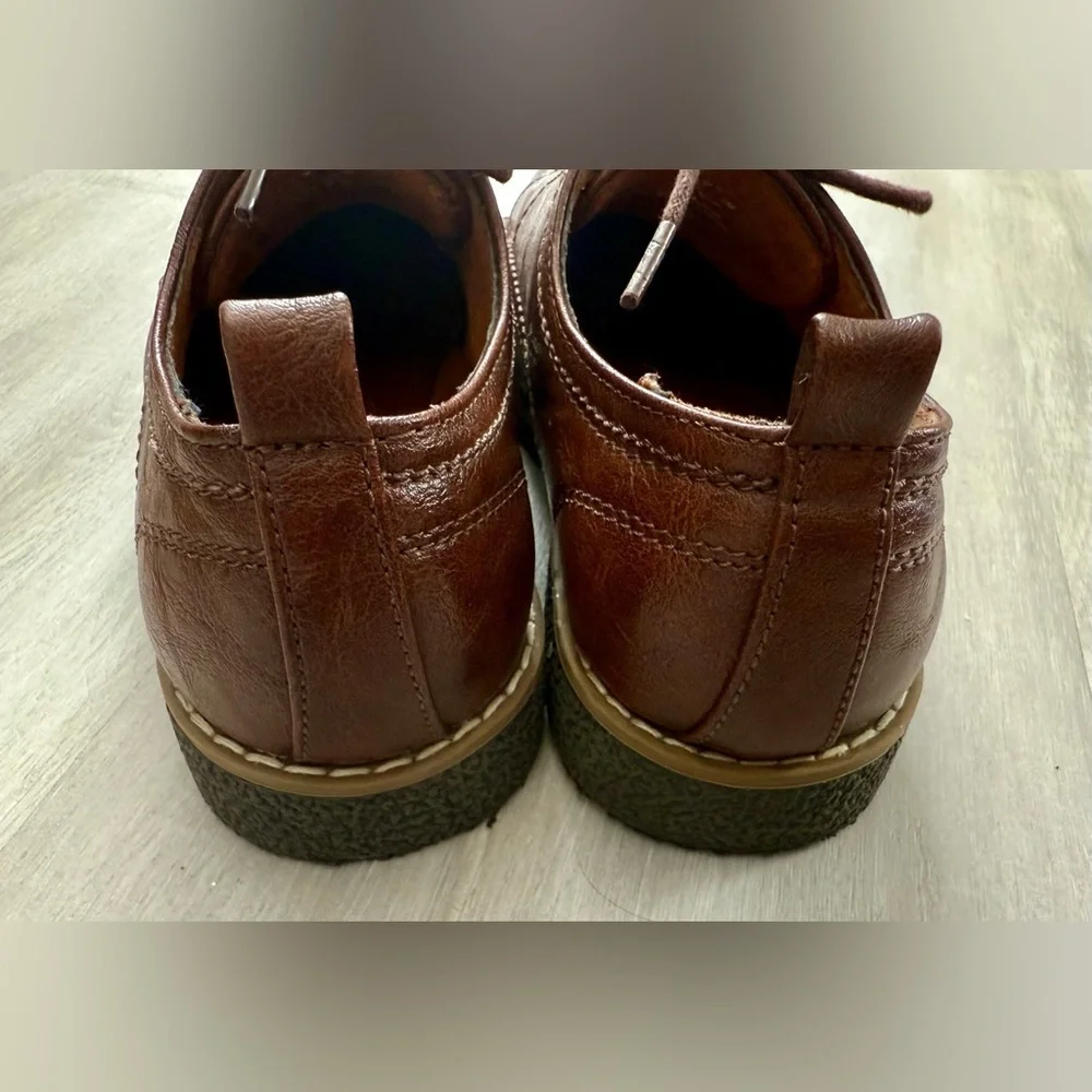 Deer Stags Boys' Zander Lace-up Dress Comfort Oxford Brown Dark Brown Sz 3 kids